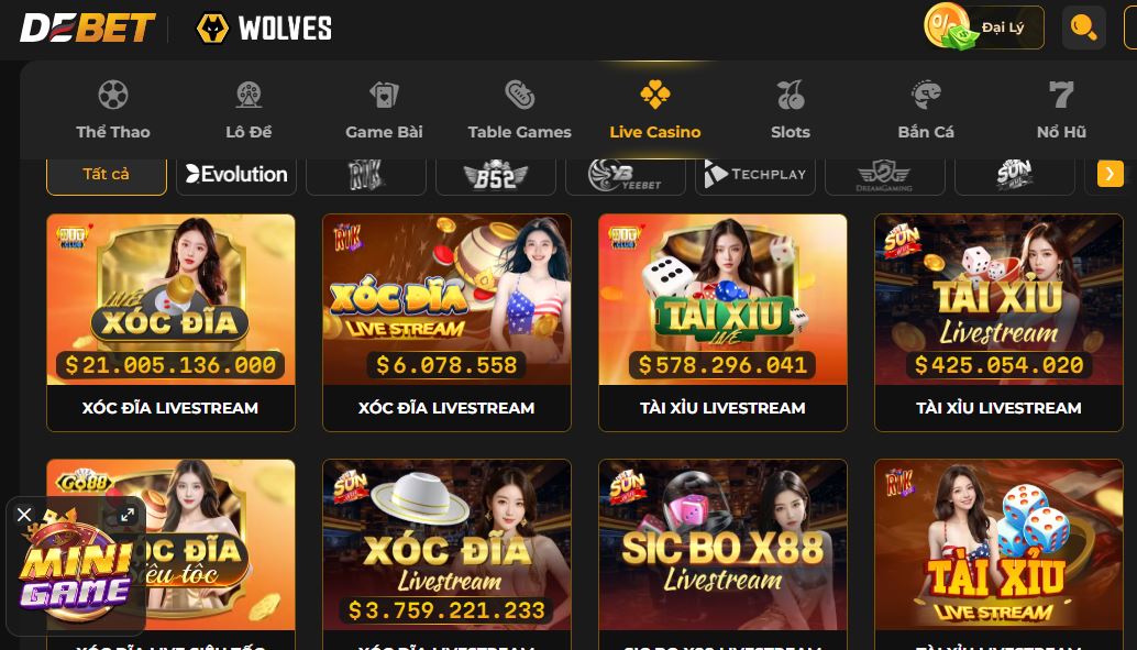 Chơi game Casino online đẳng cấp tại Debet